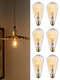 Torchstar Led Vintage Edison Bulbs 45W St64 Led Light Bulb Dimmable Amber E26 Base Antique Squirrel Cage Bulbs Decorative Light Bulbs For Pendant Light Floor Lamps 2000K Soft Warm Pack Of 6