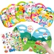 UranusandNo1 6 Pack Easter Reusable Sticker Book For Toddlers 13 Crafts For Toddlers 24 Years Puffy Stickers Activities For Kids 35 Travel Toys Holiday Gifts Easter Basket Stuffers For Boys Girls