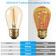 Torchstar 25Pack S14 Led Bulb Amber Warm Led Replacement Bulbs 2200K Amber String Lights 07W E26 Base Led Light Bulbs NonDimmable Filament Bulb
