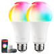 Torchstar A21 Smart Light Bulbs Wifi and Bluetooth Compatible With Alexa Echo And Google Home 2000K5000K Rgbcw Smart Led Bulb No Hub Required 75W Equivalent E26 Base Pack Of 2