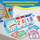 Torlam Learning Clock Flip Chart Colorful Analog and Digital Telling Time Teaching Clock For Kids Math Manipulatives 1St 2Nd Grade Homeschool Supplies Kindergarten Preschool Learning Activities Games