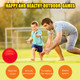 Gcqjoq 2 Pcs 9 Inch Inflatable Bouncy Balls With Hand Air Pump For Indoor Outdoor Play Balls Red Blue