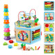 Vomocent Wooden Activity Cube For 1 Year Old Kids Educational Learning Bead Maze For Toddler Age 13 Developmental Montessori Toys For 1236 Months Boys Girls