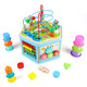 Vomocent Wooden Activity Cube For 1 Year Old Kids Educational Learning Bead Maze For Toddler Age 13 Developmental Montessori Toys For 1236 Months Boys Girls