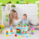 Vomocent Wooden Activity Cube For 1 Year Old Kids Educational Learning Bead Maze For Toddler Age 13 Developmental Montessori Toys For 1236 Months Boys Girls