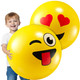 Kiddieloot 5Inch Happy Face Bouncing Balls For Kids and Toddlers Pack Of 5 Playground Balls W/ 5 Fun Designs Lightweight Play Bouncy Ball For Boys and Girls