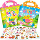 UranusandNo1 2 Pack Easter Reusable Sticker For Kids 24 Activities For Toddlers 13 Arts And Crafts Removable Jelly Stickers For Girls Boys Travel Toys Holiday Gifts Easter Basket Stuffers