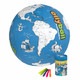 Ollyball Planet Earth 22 Mega Large Bouncy Ball For Kids Indoor And Outdoor Play Giant Inflatable Ball For Exercise Steam Accredited Colorable World Map With 24Page Lesson Plan