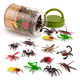 Terra By Battat 60Pcs Insects and Bugs Toy Tube Mini Plastic Creepy Crawly Animal Figurines For Kids Realistic Ants Scorpions Beetles Dragonflies Educational Playset For Toddlers Ages 3+