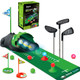 Clemas Upgraded Kids Toy Golf Set With Dinosaur Automatic Golf Returner Led Light Up Night Golf Balls 3 Clubs Putting Mat 38 Toddler Mini Golf Games Indoor Outdoor Sports Toys For Boys Girls 3+