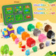 Urmywo Learning Toys For 1 2 3 Years Old Boy Girl Toddler Montessori Toys Train Set With 10 Finger Puppets and Play Mat Counting Matching and Sorting Toddler Birthday