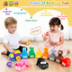 Urmywo Learning Toys For 1 2 3 Years Old Boy Girl Toddler Montessori Toys Train Set With 10 Finger Puppets and Play Mat Counting Matching and Sorting Toddler Birthday