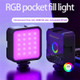 Desiontal Mini RGB Hot Boot Fill Light Live Photography LED Portable Atmosphere Beauty Mobile Camera Pocket Adjustable