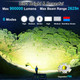 JSKNB Rechargeable Spotlight 900000 Lumens Led Spot Lights Handheld Large Flashlight Super Bright Outdoor Solar Spotlights Searchlight - Black
