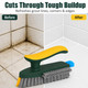 Alnorte 4-in-1 Grout and Scrubber Corner Brush with Scraper Tool, for Cleaning Tile, Grout, Kitchen, Bathroom, Sink, Floor, Shower - Green