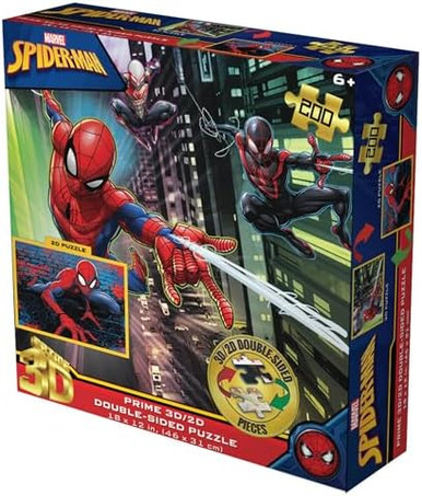 Prime 3D Marvel Spider-Man 200 Piece 3D/2D Jigsaw Puzzle for Adults ...