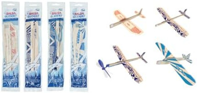 Balsa Wood Airplane Kit - 4 Pack Model Gliders & Rubber Band Powered ...