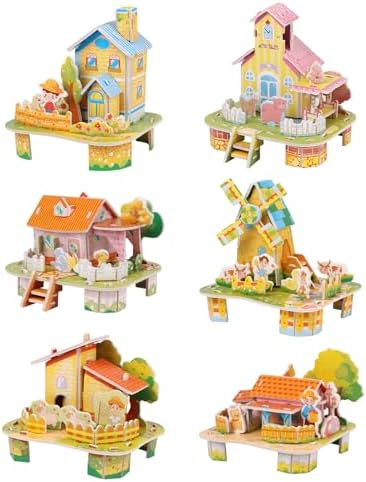 Ccinee 6 Pack 3D Puzzles For Kids , Cartoon Paper Foam Puzzles Toy For ...