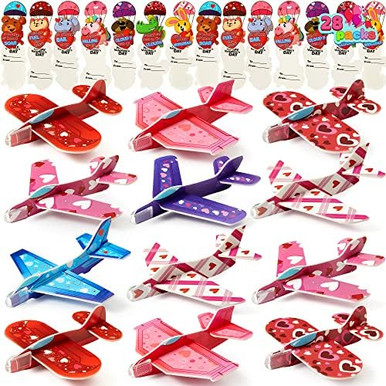 Joyin Valentine'S Day 28 Pack Foam Airplanes For Kids With Greeting ...