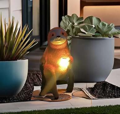 Monmob Cute Sloth Solar Light Fairy Garden Accessories Outdoor Figurine ...