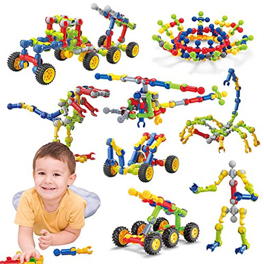 Caferria 170 Pcs Building Toys for Kids Ages 4-8 with Toy Box Storage ...