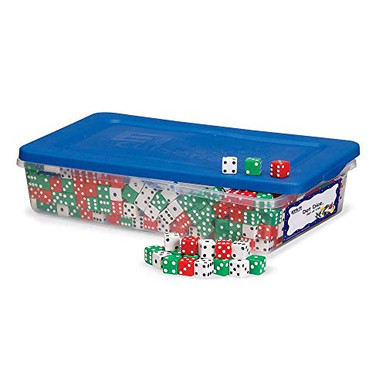 hand2mind Red Green and White Dot Dice (Set of 144)