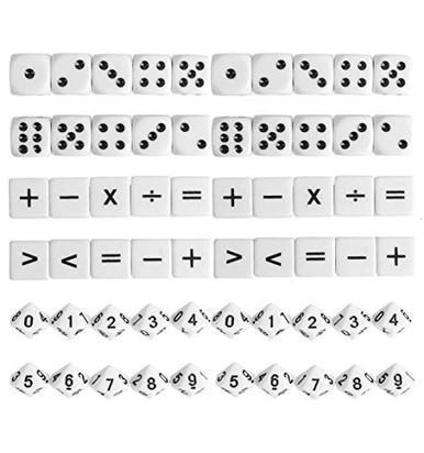 Dice For Math Lohoee 60Pcs Teaching Dice Acrylic Material 16mm Math Dice Games for ...