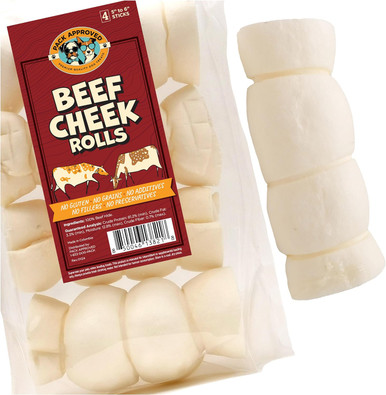 Beef Cheek Rolls for Dogs - Natural & Odor- Dog Rawhide Chews - 5 to 6 ...