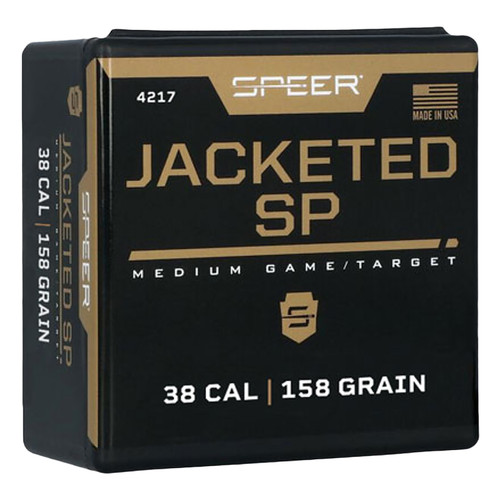 Speer 4217 Handgun 38Cal 158gr Jacketed Soft Point 100 Per Box/5 Case
