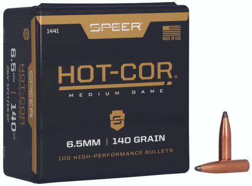 Speer 1441 Hot-Cor .264 Caliber 140 Grain Spitzer SP Reloading Bullets 100/Box