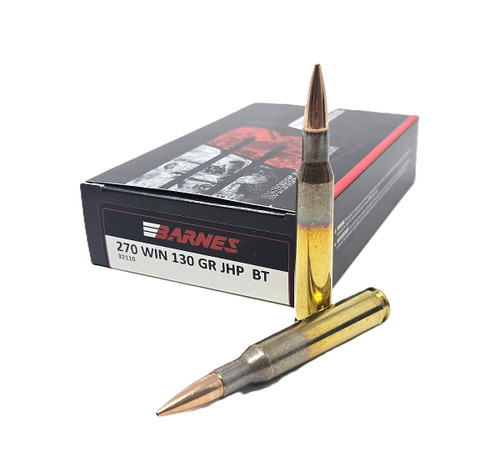 Barnes .270 Winchester JHP Rifle 130 grain Jacketed Hollow Point ammunition