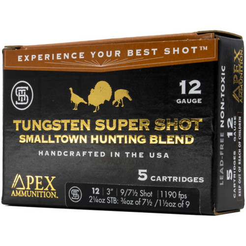 Apex 12 Gauge Shotgun Ammo Turkey TSS Smalltown Hunting Blend 3 in 2-1/4 oz #7.5 / 9