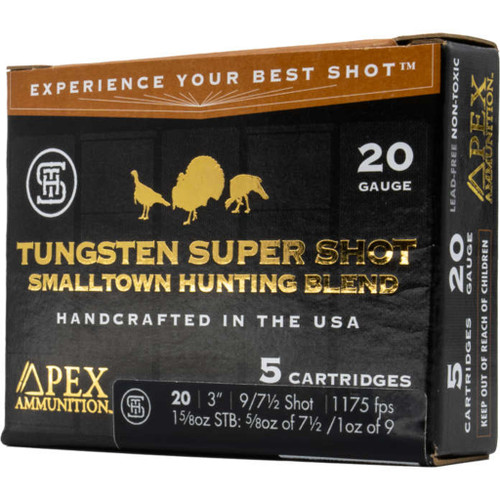Apex 20 Gauge Shotgun Ammo Turkey TSS Smalltown Hunting Blend 3 in 1-5/8 oz #7.5 / 9