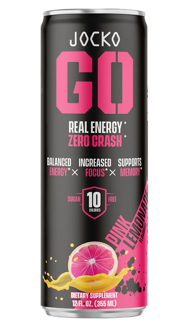 Jocko Fuel 29076 Pink Lemonade Energy Drinks 12oz 12Pack 810076290796