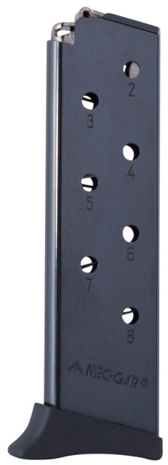 Mec-Gar MGBR3808B Standard 8rd Detachable w/Finger Rest 380 ACP Fits Bersa Thunder Blued Carbon Steel