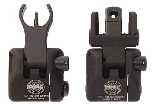 LWRC 2000065A01 Skirmish Back Up Iron Sights Set Black Folding for AR-15