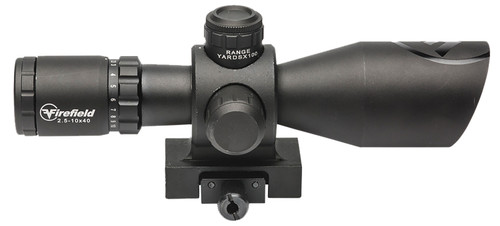 Firefield FF13064 Barrage 2.5-10x40mm Black Anodized Riflescope Illuminated Mil-Dot Reticle with BDC