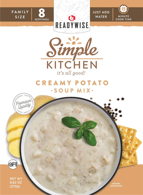 ReadyWise RWSK05066 Simple Kitchen Creamy Potato Soup 8 Servings Per Pouch, 6 Per Case 850045543655