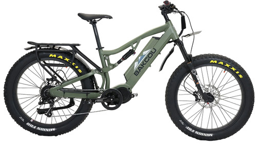 Bakcou E-bikes BS19GB25 Storm 25 Large Matte Army Green 19" w/Stand Over Height of 30.50" Frame, Sram 9sp, 40t Front & Sram 11-34t Rear Cassette Bafang M620 Ultra Motor 679628564432