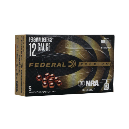 Federal PD132NRA00 Premium Personal Defense 12 Gauge 2.75"  00 Buck Shot 1145 fps 604544671780