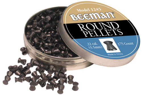 Beeman 1245 .22 Caliber Round Lead Airgun Pellets 175/Tin