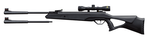 Beeman 10611 Longhorn II Combo Spring Piston 22 1rd Shot Black Black Receiver Black Fixed Thumbhole with Pistol Grip Stock Scope 4x32mm