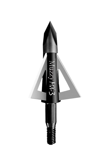 Muzzy 225MX33 MX-3 Broadhead 3-Blade Trocar Tip Anodized Aluminum Ferrule Blades 100 gr/3 Per Pack