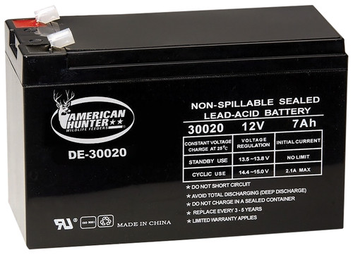 American Hunter DE30020 HR Rechargeable Battery Black 12 Volt 7 AMP
