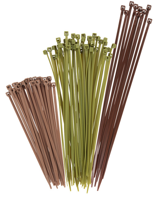 Vanish 15823 Hunting Blind Cable Ties Tan/Green/Brown Nylon 100 PK