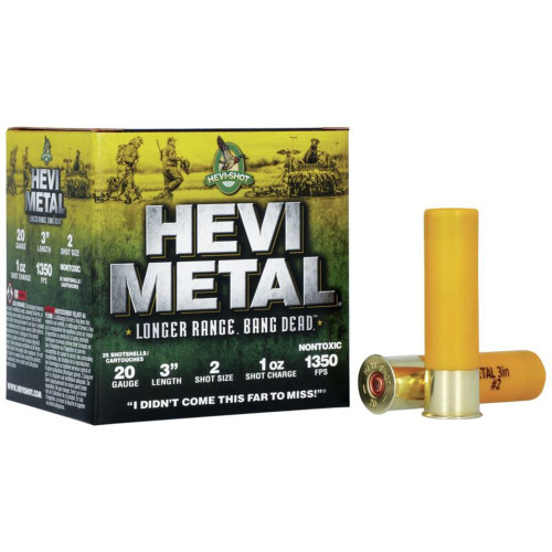 HEVI-Shot HS39002 HEVI-Metal Longer Range 20 Gauge 3" 1oz 2 Shot 1350 fps 816383003008