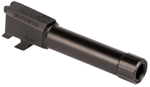 SilencerCo AC2290 Threaded Barrel 3.50" 9mm Luger, Black Nitride Stainless Steel, Fits S&W M&P Shield