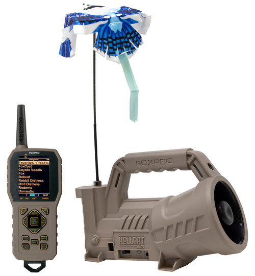 Foxpro Hellcat Pro Predator Call - Lithium Battery, TX1000 Transmitter, Full-Color LCD, Tan