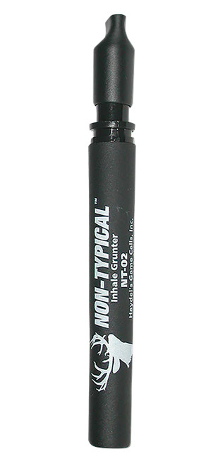 Haydel's Game Calls NT02 Non-Typical Deer Grunt Call - Squeeze-Action Inhale Grunter, Black Rubber