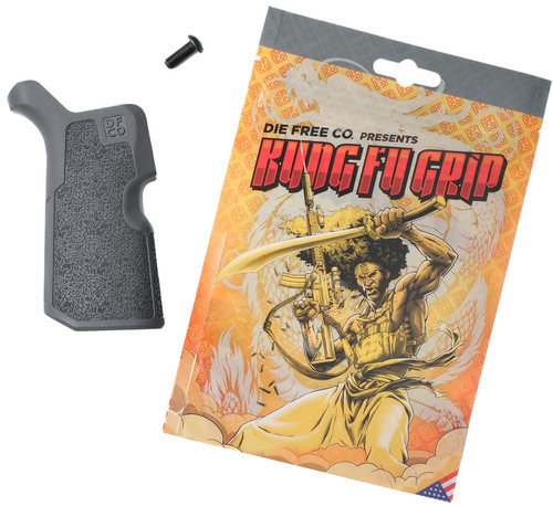 Die Free Co Llc KFGGRY Kung Fu Grip Gray Nylon Fits AR15/M4/AR10/SR25